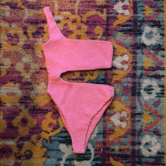 Other - Pink One-Shoulder Women Swim One Piece
